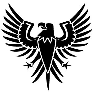Black and white graphics clip art flag eagle