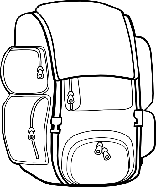 A school backpack with pockets. Doodle. Hand-drawn black and white vector  illustration. The design elements are isolated on a white background.  7509051 Vector Art at Vecteezy