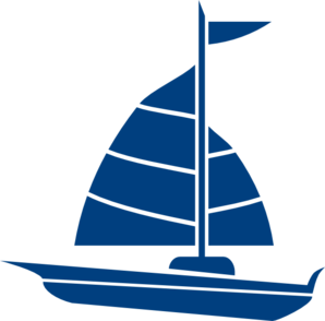 Blue sailboat clipart