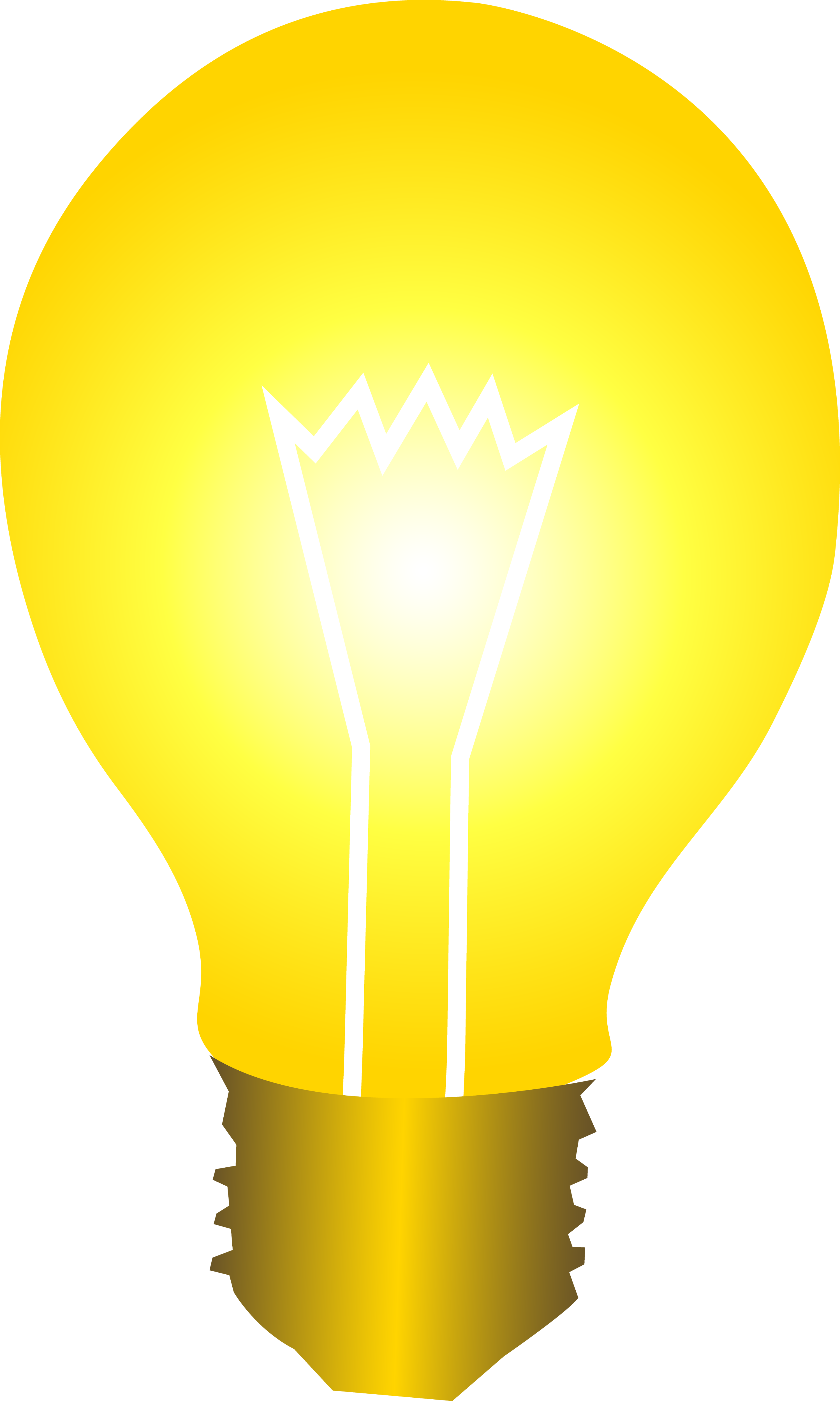 Bright yellow idea light bulb free clip art