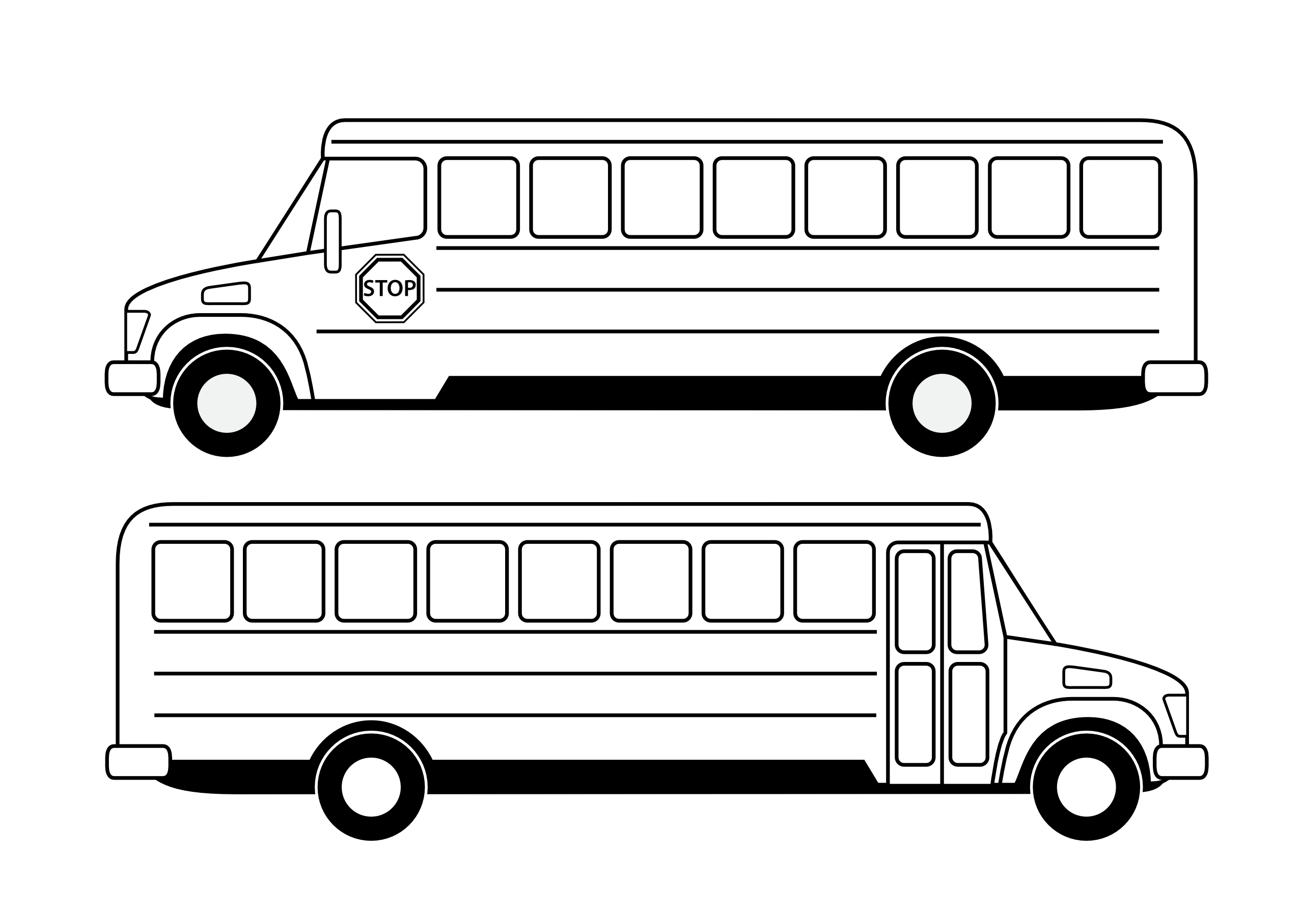 Bus clipart black and white clipartion com 4