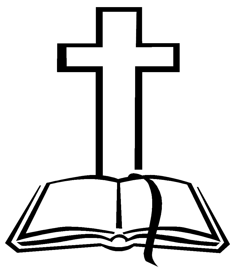 Christian cross and bible clipart