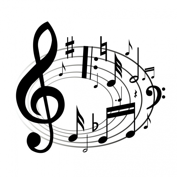 Christian music notes clipart