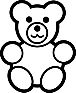 Circle teddy bear black and white clip art high quality clip art