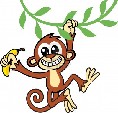 Clip art swinging monkey