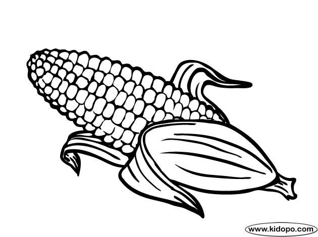 Corn coloring clipart