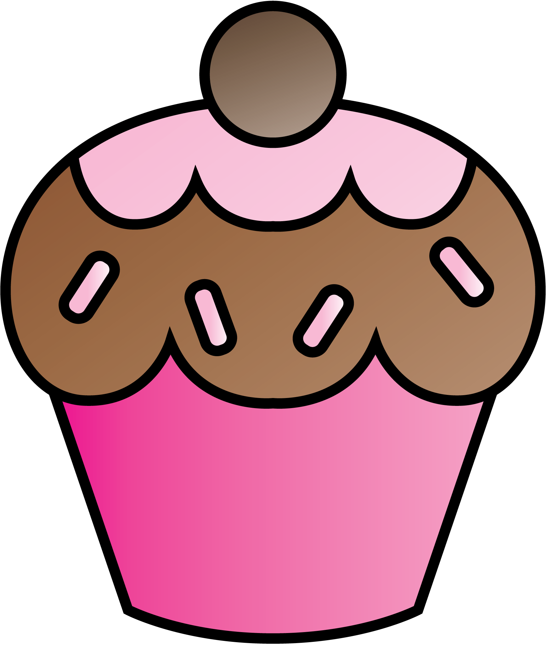 pink cupcake cartoon