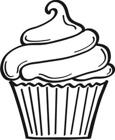 Cupcake vector on hand drawn happy birthday cards and clipart
