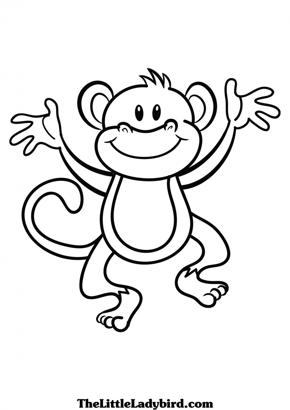 Cute monkey clip art black and white free