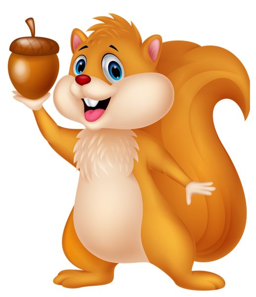 Cute squirrel with acorn cartoon clipart clipart