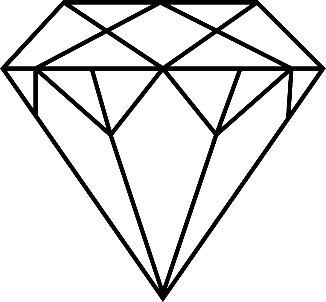 Diamond line art vector cliparts