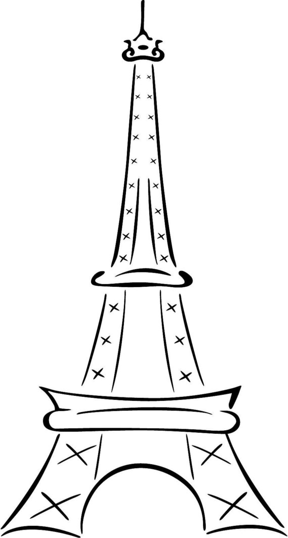 Eiffel tower drawing simple for kids dromggo top clip art