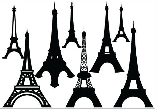 Eiffel tower silhouette vector artsilhouette clip art