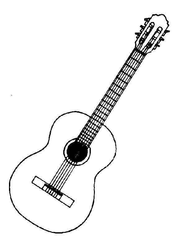 Electric guitar clipart black and white free