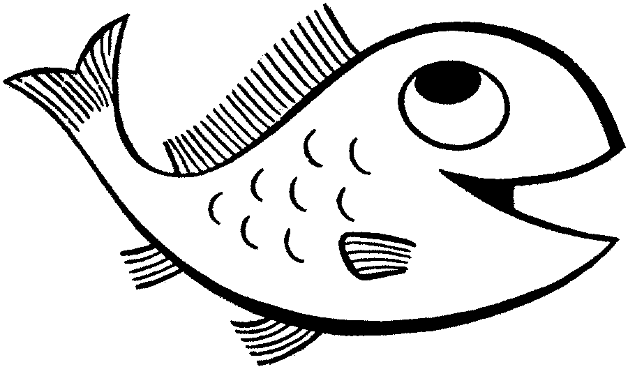 Fishing fish clipart black and white