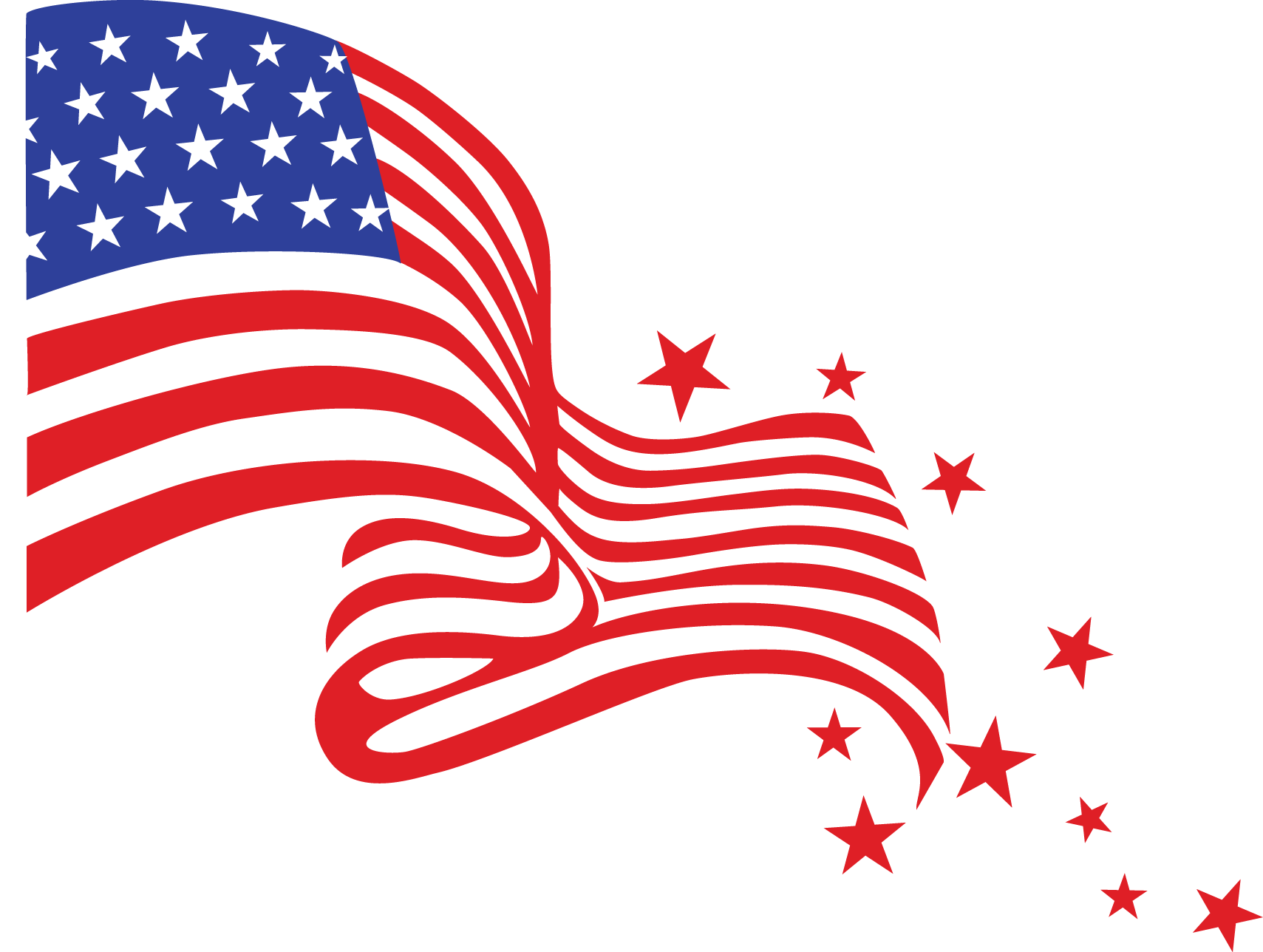 Waving American Flag with stars