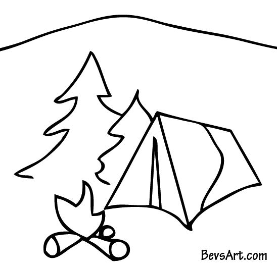 Free camping clipart black and white dromfhi top 2
