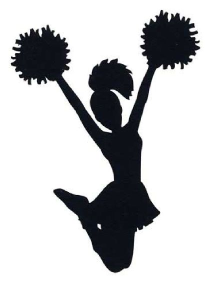 Free Cheer Sillohette Clip Art Black And White Cheerleader Clip Clipartix