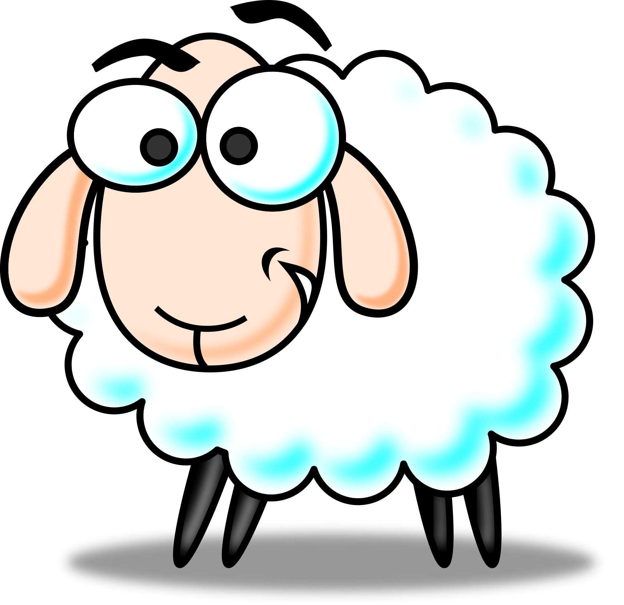 Free colored funny cartoon sheep clipart clipart and vector image