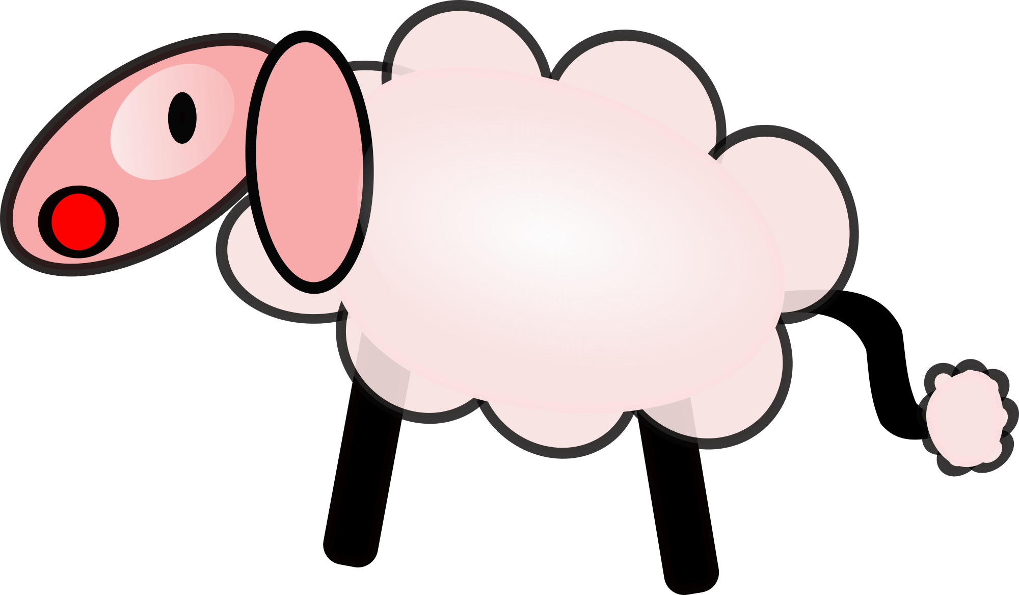 Free funny pinkish sheep clipart clipart and vector image