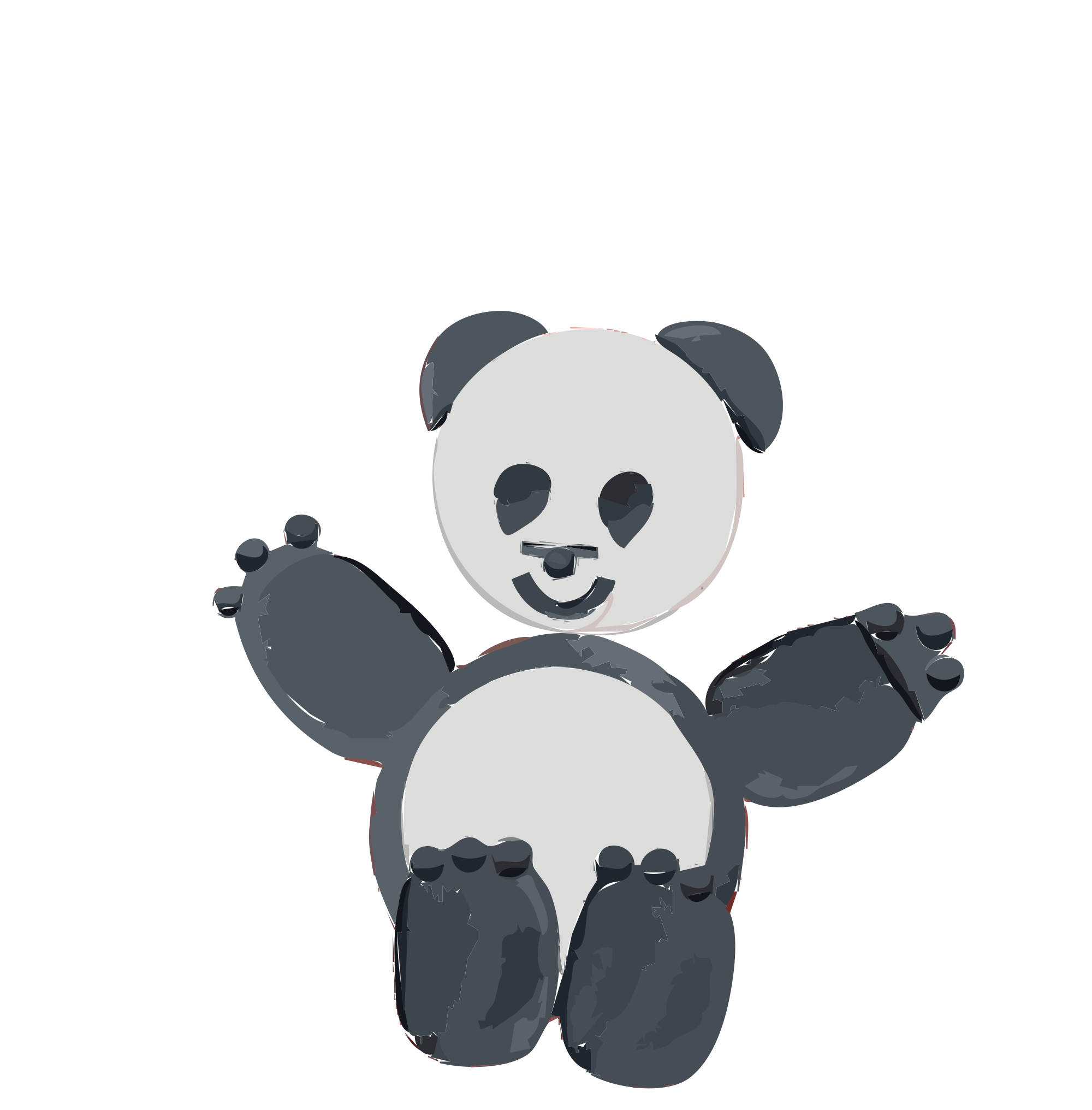 Free sitting happy panda clipart clipart and vector image