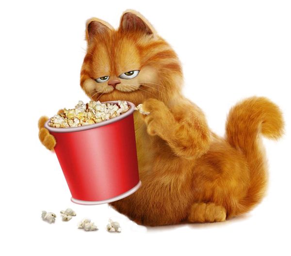 Garfield with popcorn free clipart im genes dibujitos