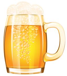 Glass of beer vector clipart image summer vacation