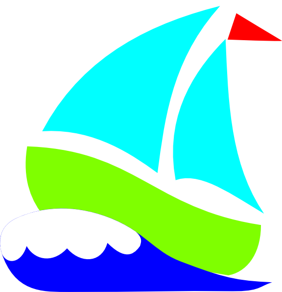 Green sailboat clip art