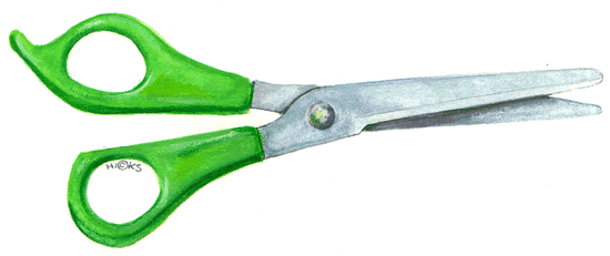 Green scissors clip art