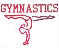 Gymnastics on clip art pictogram and balance beam