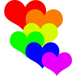 Hearts heart clipart rainbow clipart image 7