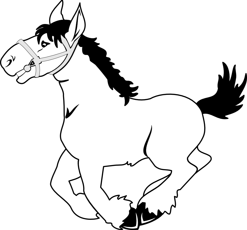 Horse clip art black and white clipart