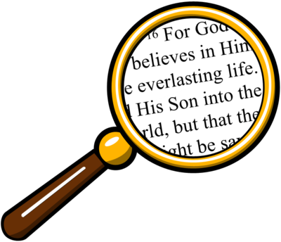 Image magnifying glass over bible bible clip art christart com
