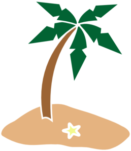 Island palm tree clipart