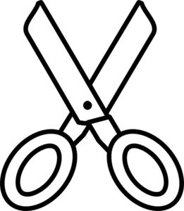 Kids scissors clip art black and white