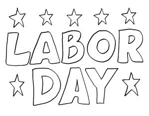 Labor day black and white clipart