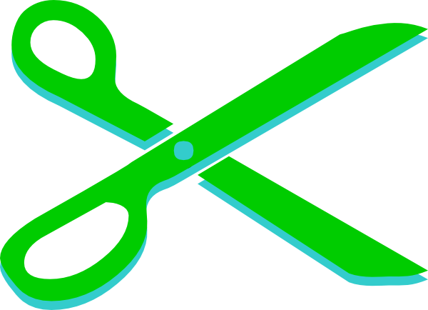 Light green and teal scissors clip art at vector clip