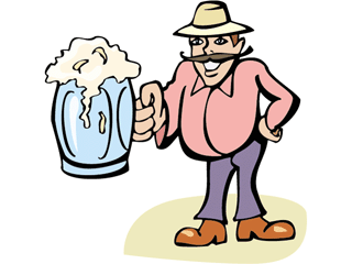 Man with beer clipart