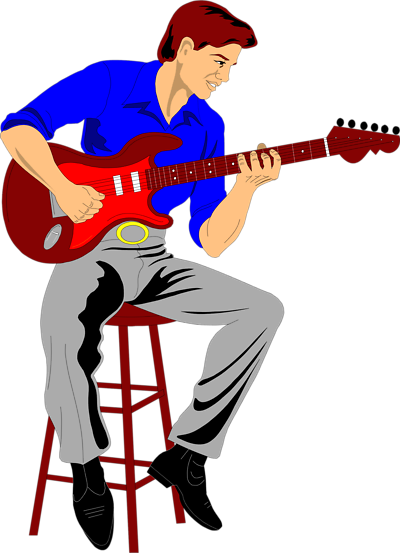 Man with guitar clipart