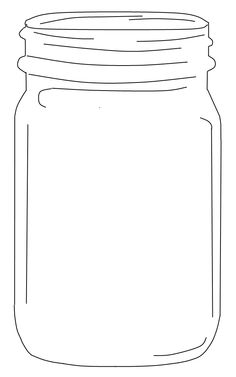 Mason jar with flowers clipart black and white mason jar printable