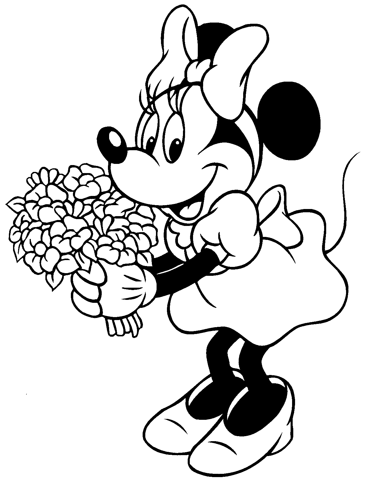 Minnie mouse black and white clipart