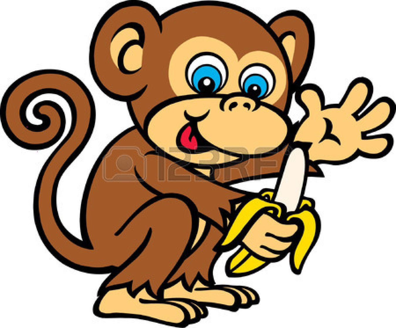 Monkey banana cartoon clipart - Clipartix