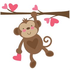 Monkey valentines day clipart