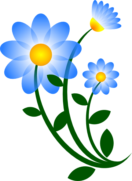 Of blue flowers clip art free clipart images