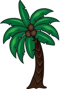 Palm trees on clip art palms and silhouette