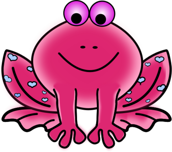 Pink frog clipart