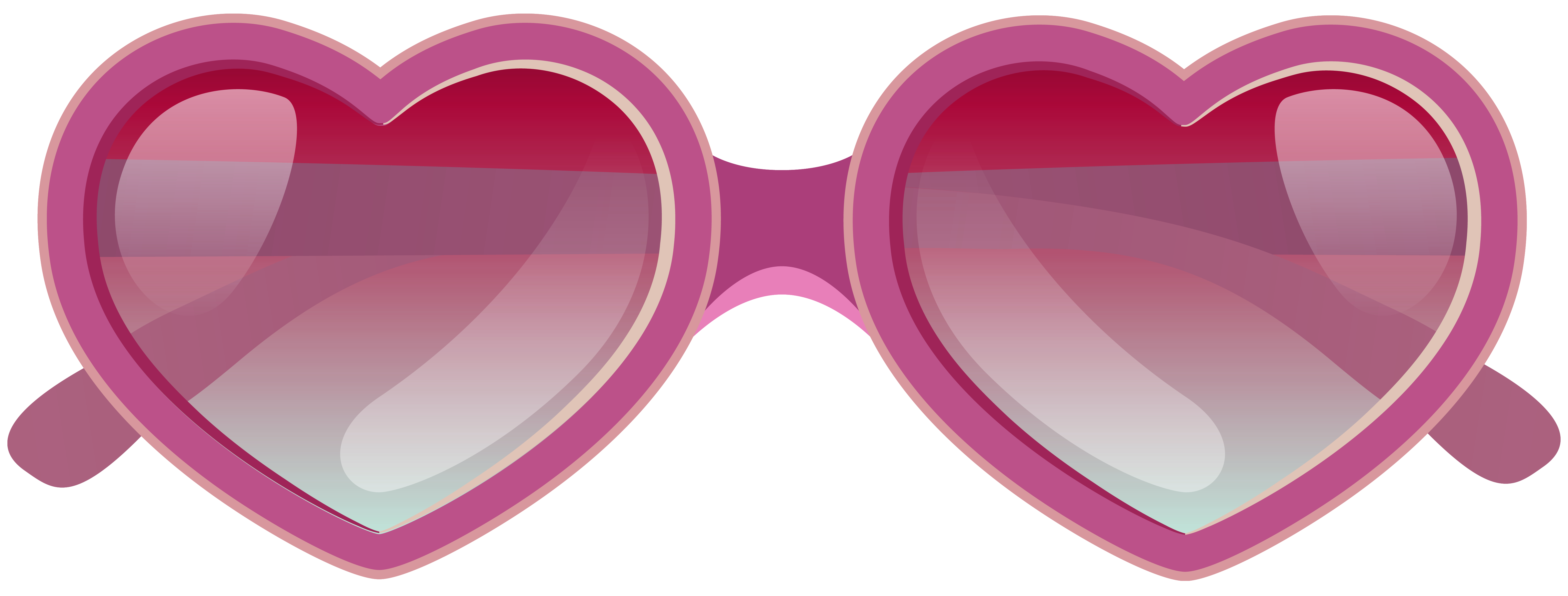 Pink heart sunglasses clipart image