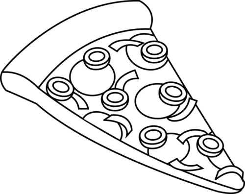 Pizza black and white clipart