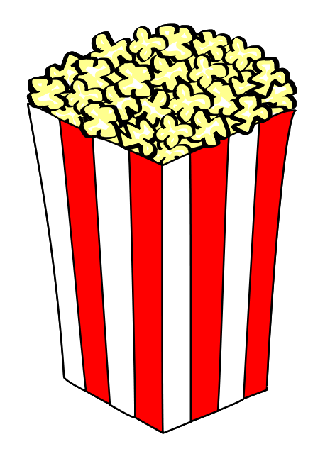Popcorn clip art black and white free clipart images 2
