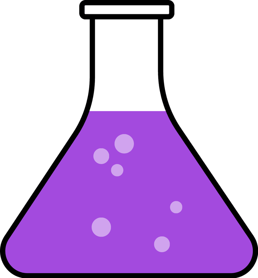 Purple science flask clipart biochemistry biology chemical